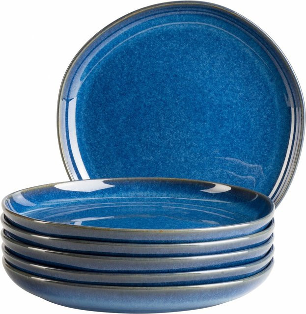 Mäser Dessertteller Set Cordelia aus Steinzeug, 6er Set, Blau - Bild 1
