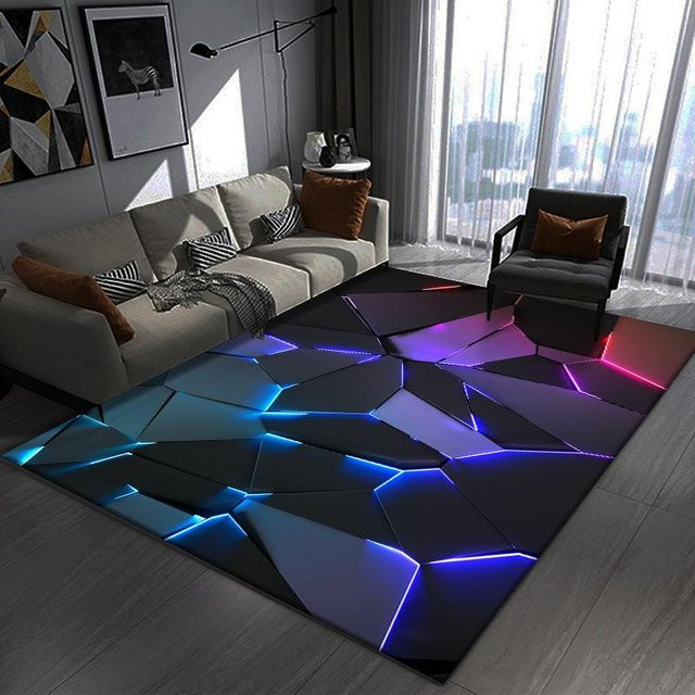 Karpetti Bereichsteppich mit 3D-Geometrie-Illusion, modern und rutschfest, B/T: 120 x 80 cm, mehrfarbig - Bild 1