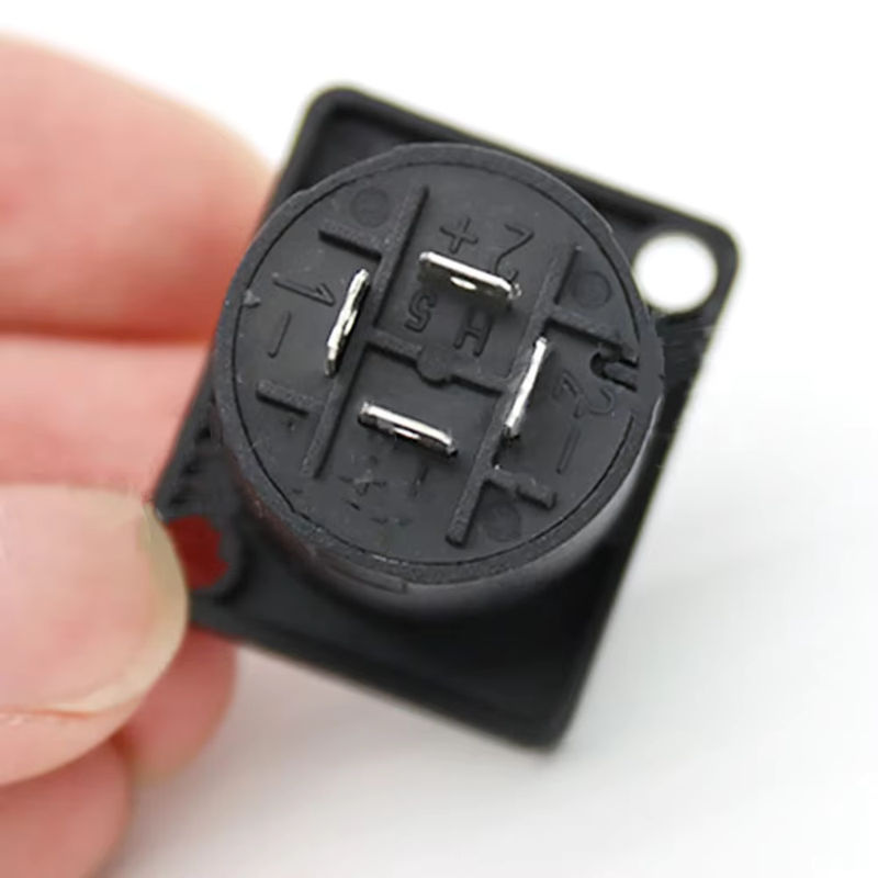 5er-Pack Neutrik Speakon 4-polige runde Twist Lock-Lautsprecheranschlüsse für Schalttafelmontage, Schwarz - Bild 3