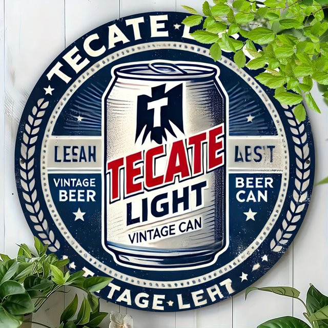 Tecate Vintage Metallschild rund aus Aluminium in Mehrfarbig Durchmesser: 20 cm - Bild 1