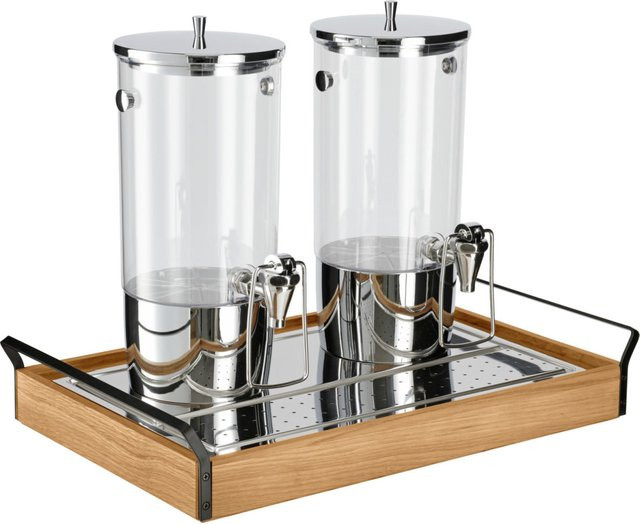 VEGA Saftspender Esino doppelt GN 1/1, 2x 4l, Eiche/Schwarz/Edelstahl, B/T/H: 38.6 x 61.9 x 42.0 cm - Bild 1