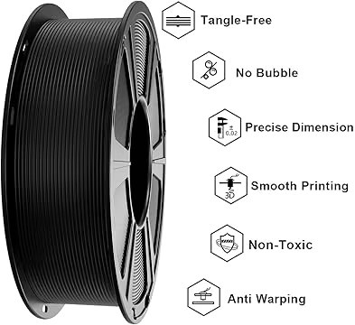 GIANTARM ABS+ Filament 1,75mm 1kg für FDM 3D-Druck, hitzebeständig und verformungsarm, Schwarz Weiß Grau - Bild 2