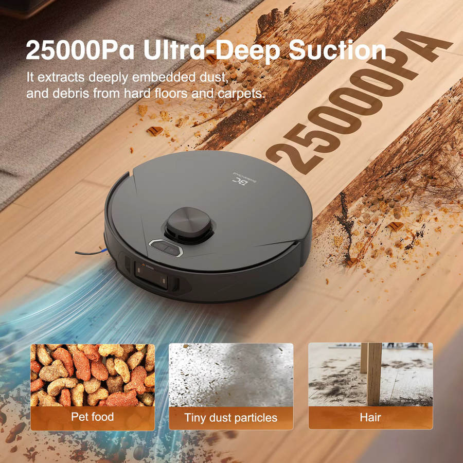 Boolean Cloud Bcdroid A10 Ultra Roboterstaubsauger mit Wischfunktion, 25.000 Pa Saugleistung und All-in-One-Selbstreinigungsstation sowie KI-Hinderniserkennung - Bild 3