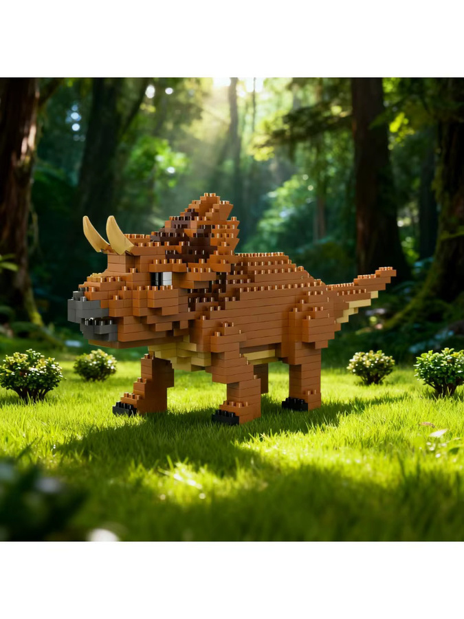 KNEW BUILT Dinosaurier-Mikrobausteine, T-Rex, Triceratops - Bild 2