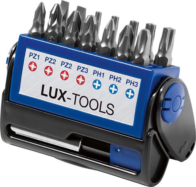 LUX-TOOLS Bit-Set 15-teilig aus Edelstahl in Blau - Bild 1