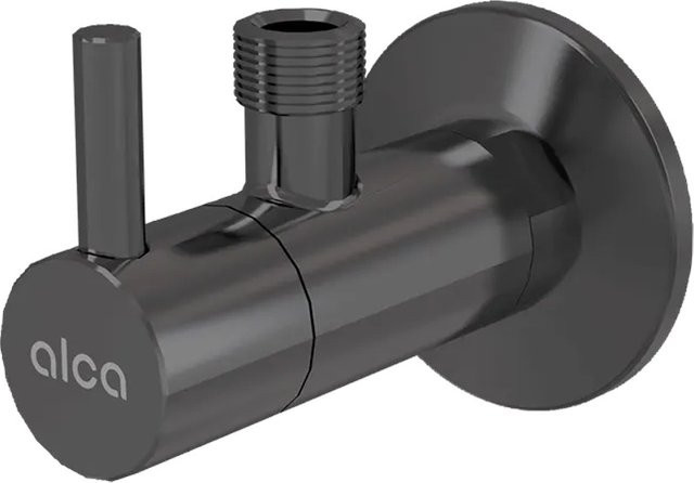 Alcadrain Eckventil mit Schmutzfilter 1/2 Zoll x 3/8 Zoll in Gun Metal matt gebürstet - Bild 1