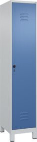C+P Spind Classic PLUS Garderobenschrank mit 1 Abteil, Füße, Sicherheits-Drehriegel, 4 Garderobenhaken und mittiger Trennwand, H x B x T: 195 x 40 x 50 cm - Bild 1