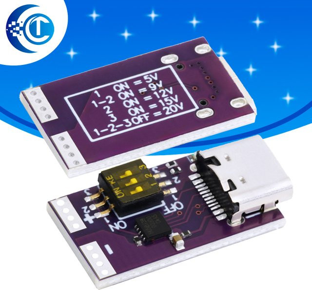 EGBO 100W Typ-C PD Schnellladegerät Decoy Board mit fester Ausgangsleistung für DC Laptop, Motor und LED-Licht, lila - Bild 1