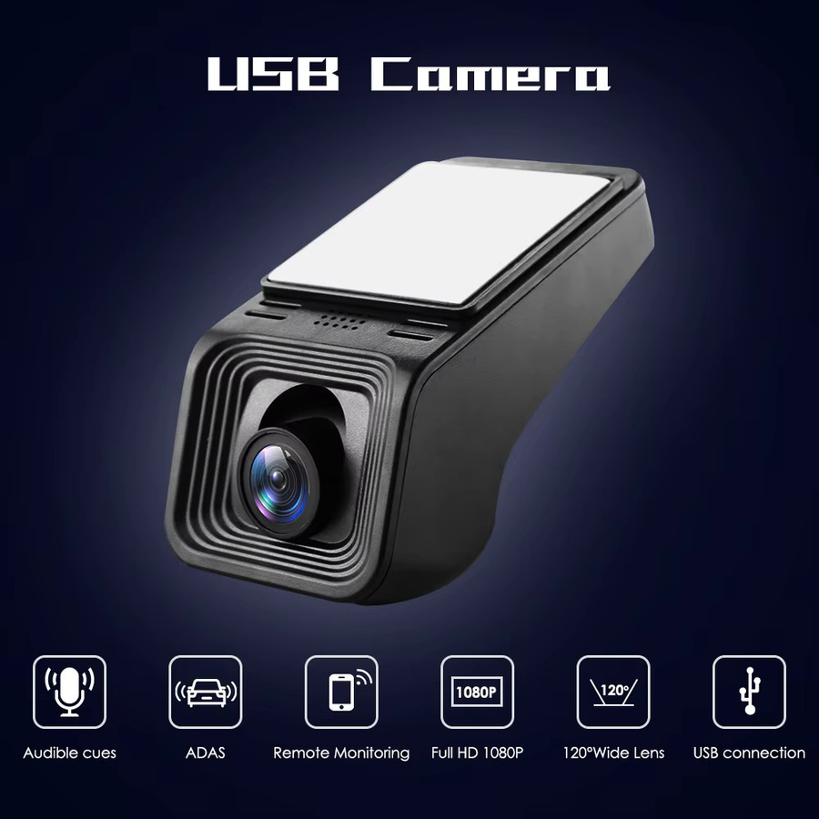 Hizpo Auto Dash HD 1080P ADAS USB Front DVR Kamera mit GPS für Android Player in Schwarz - Bild 3