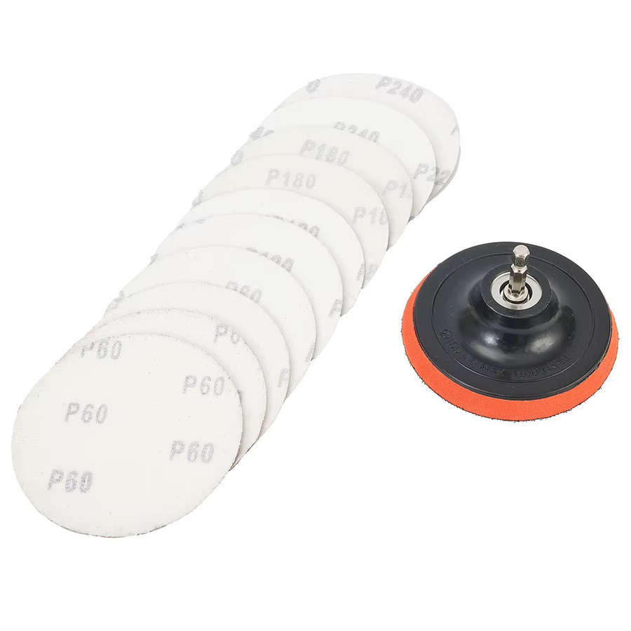 Vibratite Schleifscheiben Set mit M10 Bohradapter, 12 Stück, 4 Zoll, Körnung 60-240 Grit zum Polieren und Schleifen - Bild 2