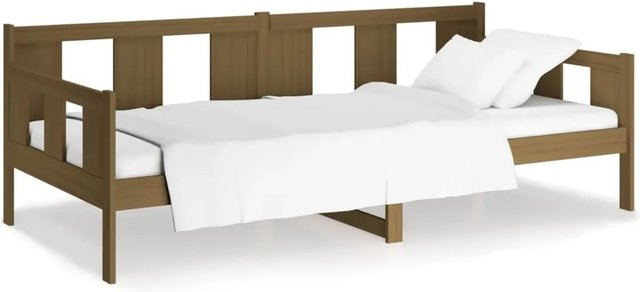 vidaXL Tagesbett aus massivem Kiefernholz in Braun mit Schlaffunktion, B/T/H: 90 x 190 x 69,5 cm - Bild 1