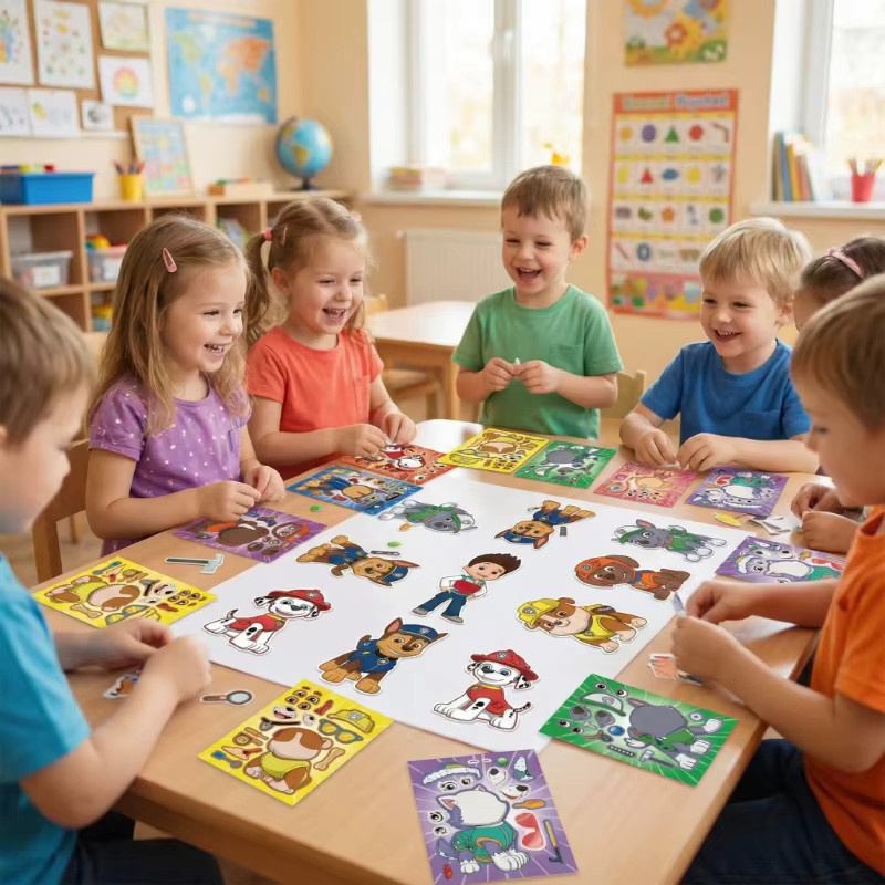 Paw Patrol Anime-Aufkleber-Puzzle-Heft, 8-teiliges Set - Bild 5