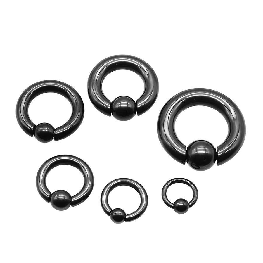 Captive Bead Ring, Edelstahl, Schwarz, Unisex - Bild 2