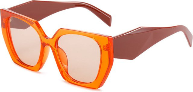 Techsuit 3967 Sonnenbrille Cat-Eye, Vollrand, Kunststoff, Orange Lila Beige - Bild 1