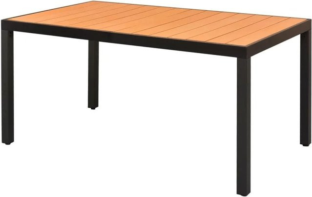 Furnicato Gartentisch aus WPC und Aluminium in Braun, B/T/H: 150 x 90 x 74 cm - Bild 1