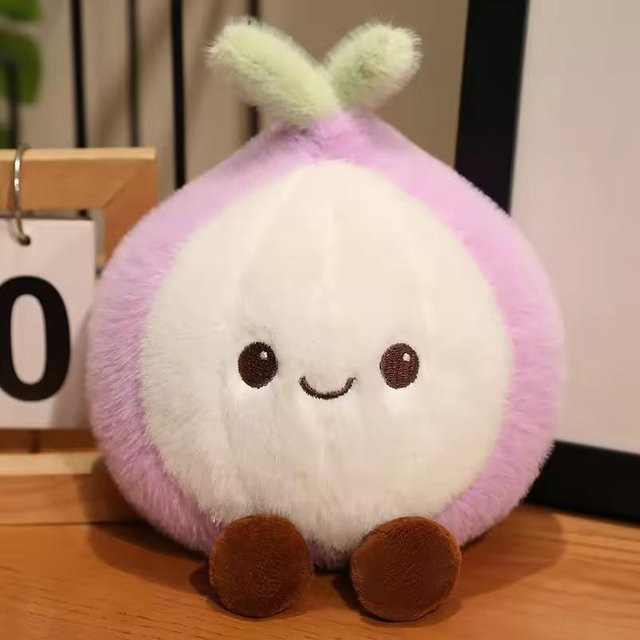 Yiran Health & Beauty Squishy Gemüse Plüschtiere, Knoblauch, Zwiebel und Ingwer, Plüschkissen, 22cm, ab 14 Jahren - Bild 1