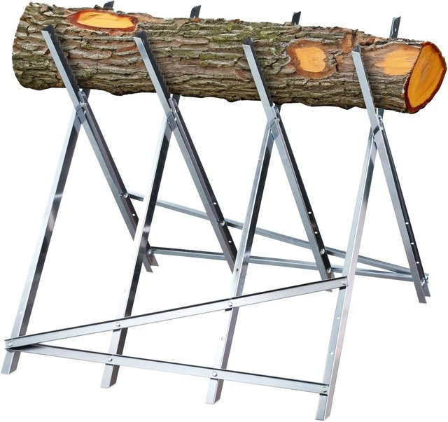 Relaxdays Sägebock aus Stahl in Silber, höhenverstellbar und zusammenklappbar, belastbar bis 150 kg - Bild 1