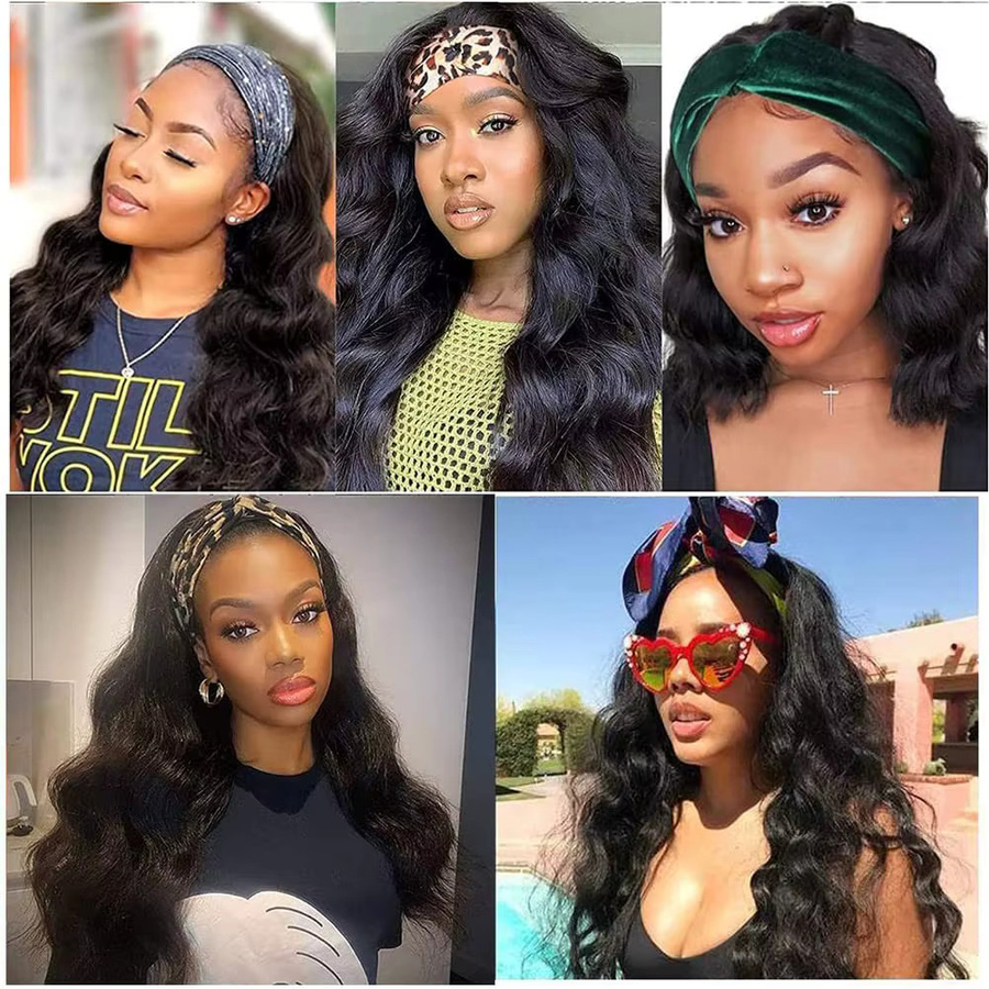 Dula A Hair Stirnband-Perücke aus Echthaar, Body Wave, 180 Dichte, Remy Indisches Haar - Bild 6