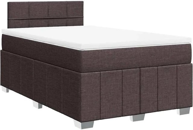 vidaXL Boxspringbett mit Matratze Dunkelbraun B/T: 120 x 200 cm - Bild 1