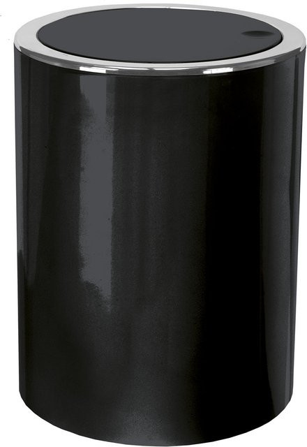 Kosmetikeimer CLAP in Schwarz mit Schwenkdeckel aus Kunststoff, B/T/H: 24,5 x 19,0 x 5,0 cm - Bild 1