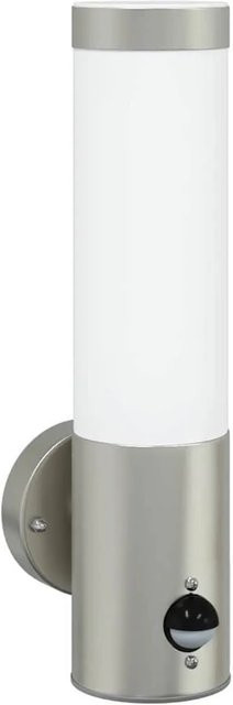 vidaXL Außenwandleuchte Silber aus Edelstahl und Kunststoff, IP44, E27, B/T/H: 12 x 8,5 x 29 cm - Bild 1