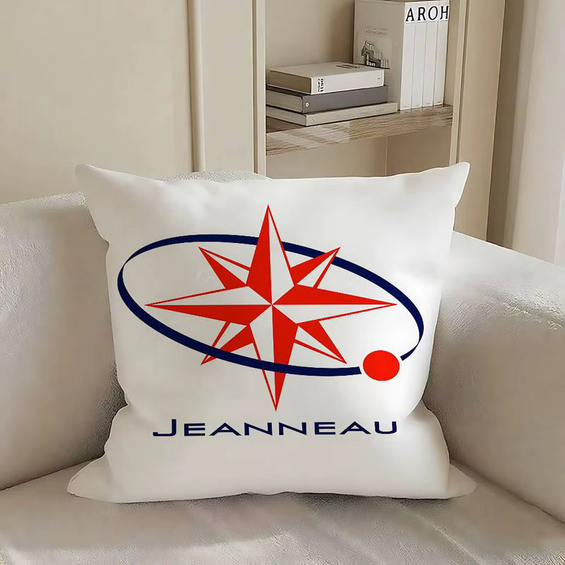 Jeanneau Logo Kissenbezug aus Plüschstoff in Weiß, quadratisch, B/B: 40 x 40 cm - Bild 5