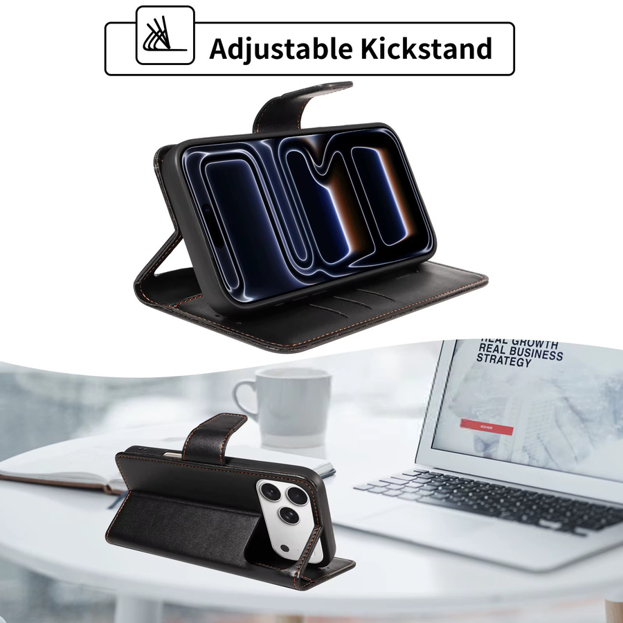 Leder Handyhülle für Samsung Galaxy A-Serie in Schwarz oder Braun - Bild 3