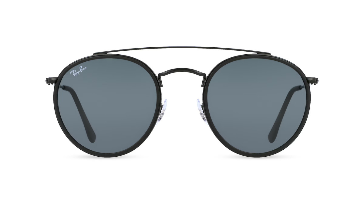 Ray-Ban RB 3647N Sonnenbrille Vollrand, Rund, Metall, Unisex, schwarz, blue - Bild 1