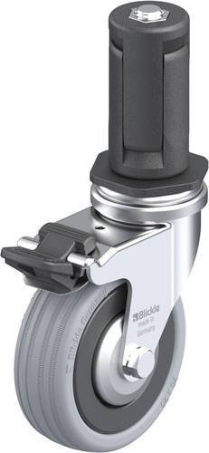 Blickle Lenkrolle LRA-VPA 75K-FI-FA-ER04 mit Feststeller, Rad-Durchmesser: 75 mm, Tragfähigkeit: 60 kg, Farbe: Schwarz/Grau - Bild 1