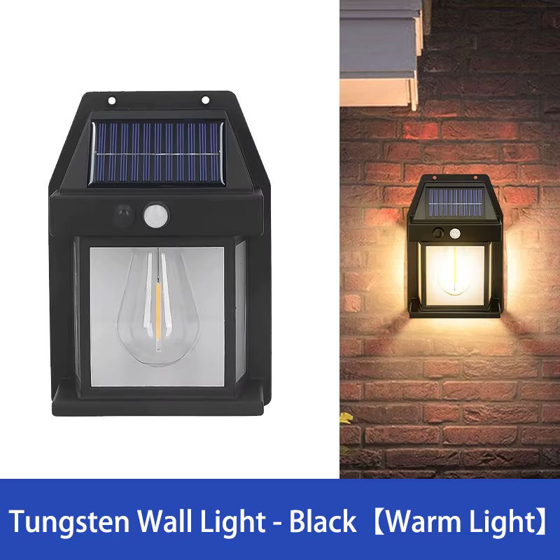 ESMARTER LED Solar-Wandleuchte mit Bewegungsmelder in Schwarz und warmweißem Licht für Garten, Veranda und Außenbereiche - Bild 4