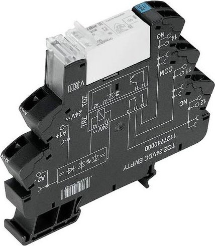 Weidmüller TRZ 24VDC 1NO HC Relaisbaustein Schwarz, 1 Schließer, 16A, 10 Stück - Bild 1