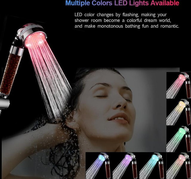 CosyHome LED-Handbrause mit Ionenfilter und automatischem Farbwechsel in Multicolor - Bild 1