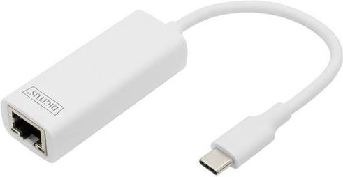 Digitus USB-C auf RJ45 Ethernet LAN Adapter USB 3.2 Gen 1 in Silber/Weiß - Bild 1
