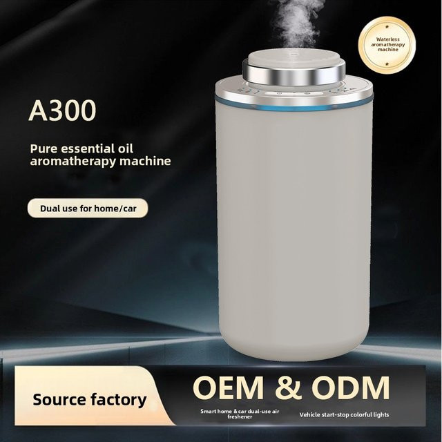 GRTCO Mini Wasserloser Auto-Aroma-Diffusor, USB wiederaufladbare tragbare Duftmaschine für Auto, Schlafzimmer und Spa, Schwarz oder Weiß - Bild 1