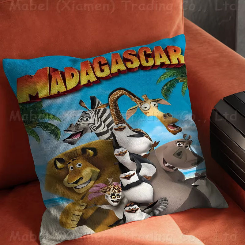 Personalisierter Madagaskar Kissenbezug mit Tiermotiven von Beast Kingdom, quadratisch, Mehrfarbig, Breite: 40 cm, Höhe: 40 cm, Tiefe: 40 cm - Bild 6