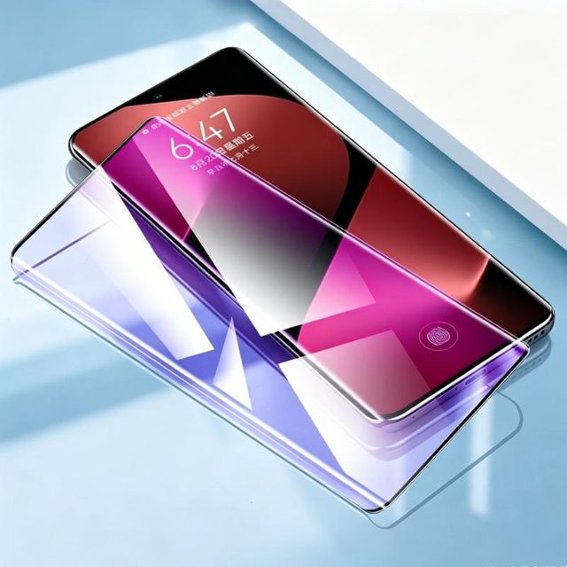 Motorola Moto edge 70 Fusion 3D Curved Gehärtetes Glas Displayschutz mit Anti-Blaulicht Schutzfolie in Violett - Bild 1
