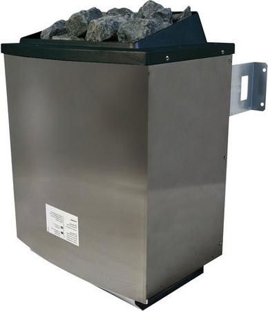 Karibu Elektro-Saunaofen aus Edelstahl in Silber, 9 kW, ohne Steuerung