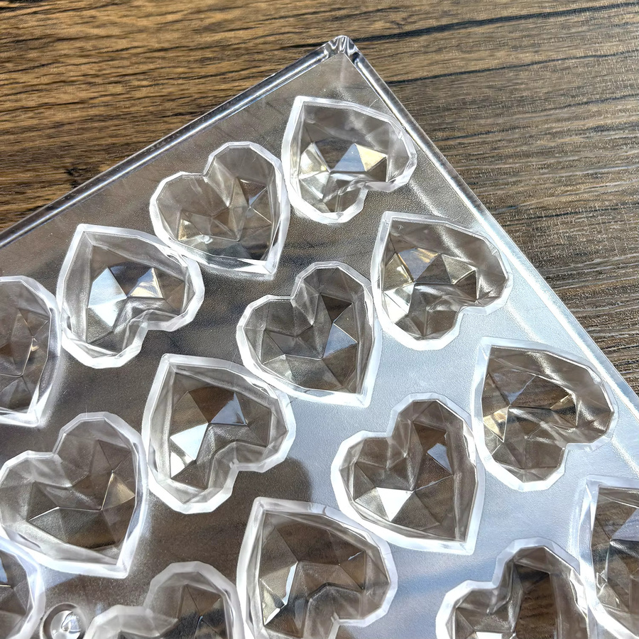 ALICAKE Schokoladenform Diamant-Herzform aus transparentem Polycarbonat für Konditorei und Backzubehör - Bild 5