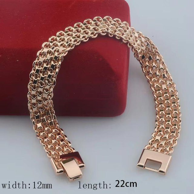 Panzerkettenarmband 585 Roségold, 10 mm oder 12 mm Breite, Unisex - Bild 1