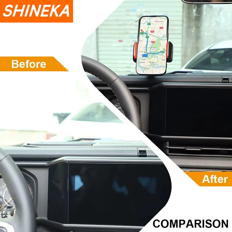 SHINEKA Mittelkonsole GPS-Halterung und Telefonhalter für Jeep Wrangler JL 2024 Up und Jeep Gladiator JT 2024 Up in Schwarz - Bild 2