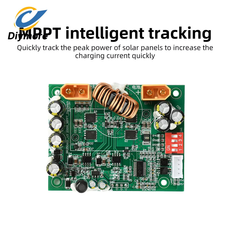 diymore 100W MPPT Solar-Controller-Board 10A 11-45V 12V 24V Batterieregler mit Multi-Peak-Tracking in Grün - Bild 2
