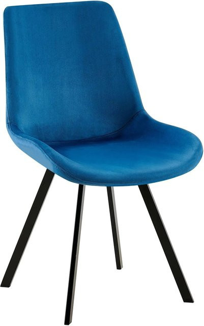 DELUKE Esszimmerstuhl LOVER aus Samt in Dunkelblau, B/T/H: 53 x 59 x 89 cm - Bild 1