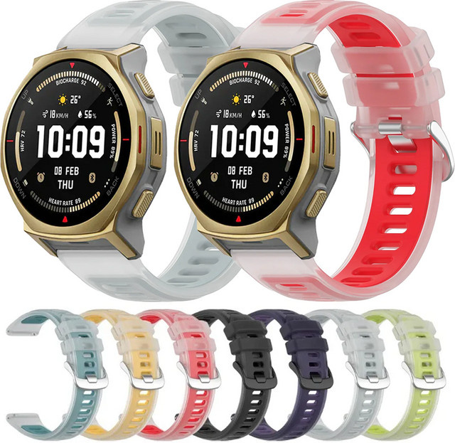 Amazfit Uhrenarmband Silikon, halbtransparent, 20 mm, 22 mm, Unisex - Bild 1