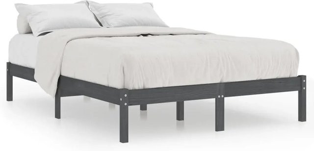 vidaXL Massivholzbett aus Kiefer in Grau, B/T: 200 x 200 cm - Bild 1