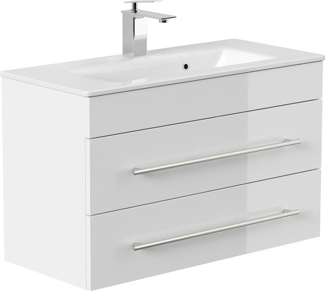 Posseik Badmöbel Portus 800 SlimLine Weiß Hochglanz B: 80,4 cm, H: 49,6 cm, T: 36,0 cm - Bild 1
