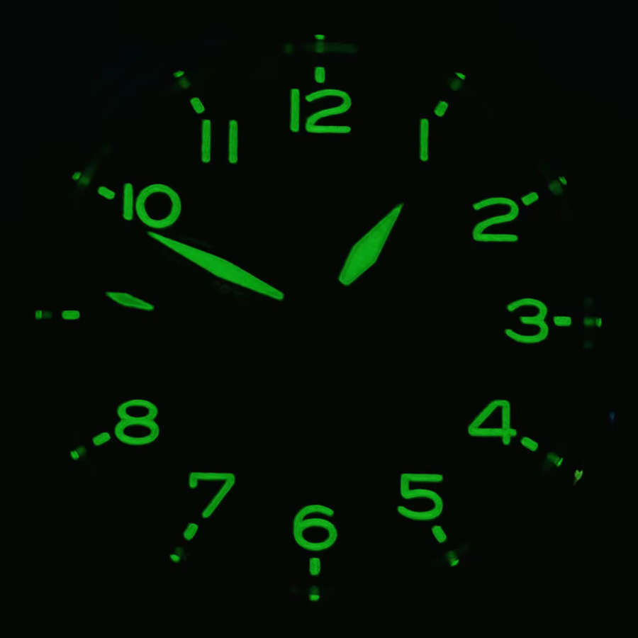 Goutent Armbanduhr, Handaufzug, Edelstahl, 42 mm, Leder, Grün, Herren - Bild 3