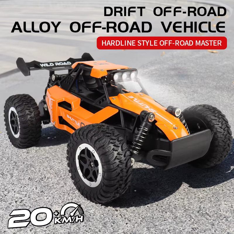 ZWN RC Auto, Off-Road Hochgeschwindigkeitsfahrzeug, mit LED-Leuchten, Metall, Orange - Bild 2