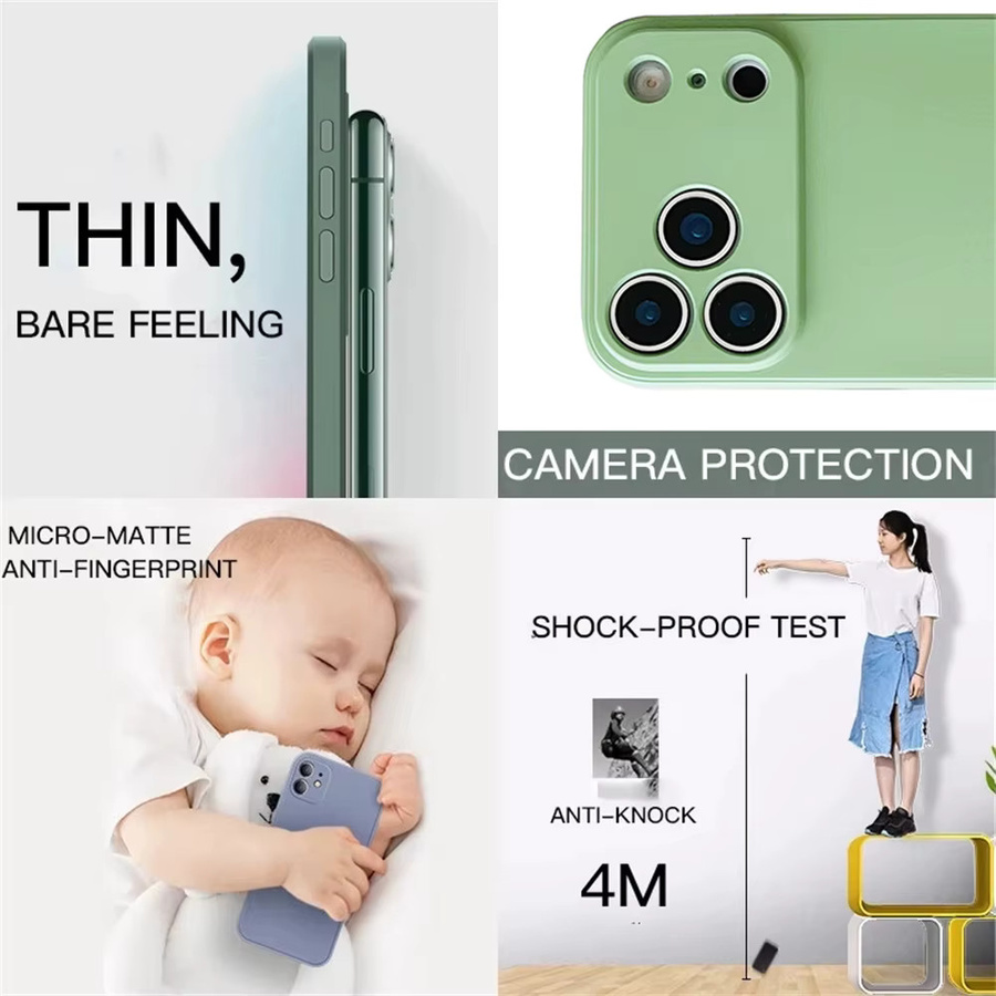 Ultradünne und rutschfeste Handyhülle für iPhone 11 bis iPhone 17 Pro Max inklusive Kamera-Schutzlinse in Grün - Bild 5