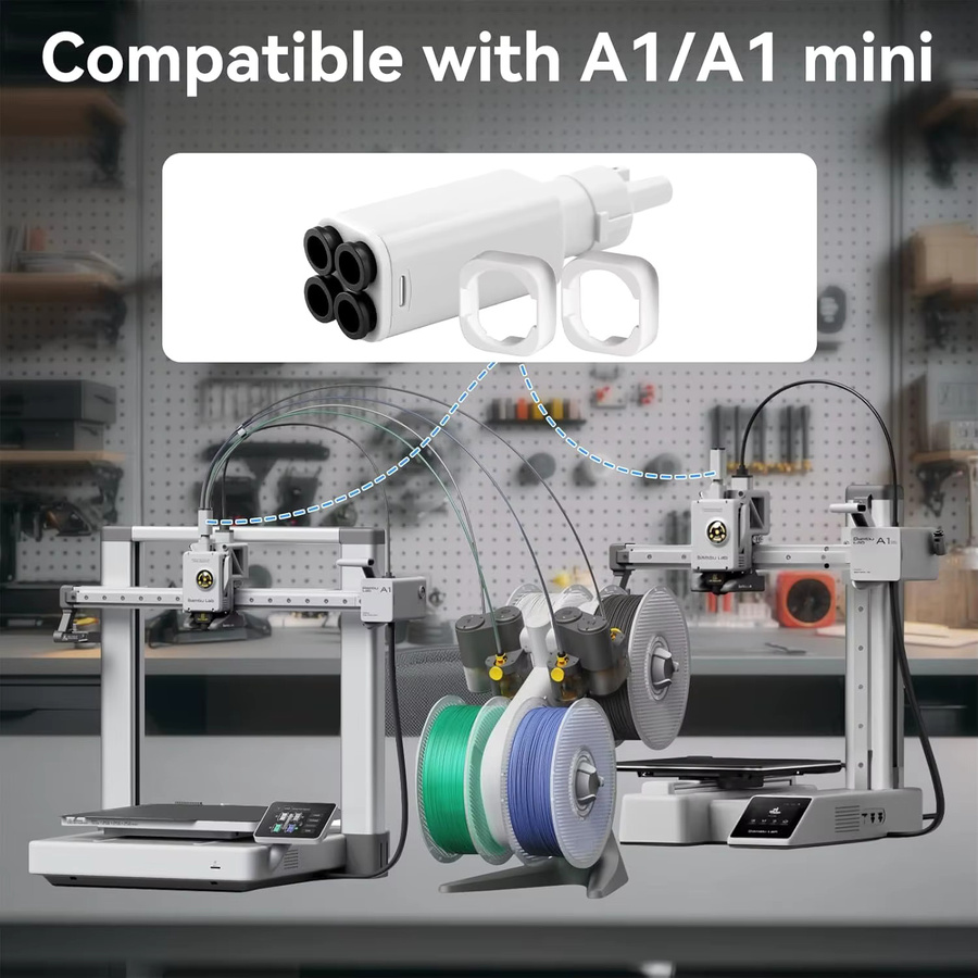 Bambu Lab AMS Lite Filament-Hub für A1 und A1 Mini zur Ermöglichung von Mehrfarbendrucken, Farbe: Weiß - Bild 3