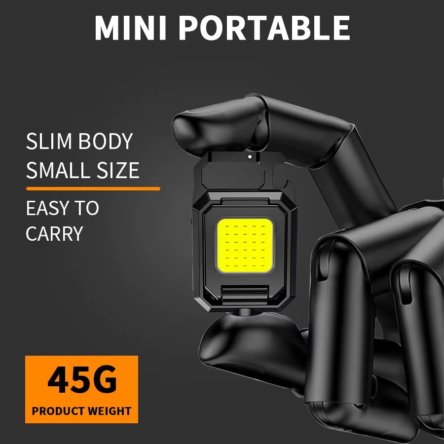 Heinast Mini Taschenlampe Schlüsselbund Multifunktionale Tragbare COB Camping Lampe mit USB-Ladefunktion für Outdoor, Angeln und Wandern - Bild 2